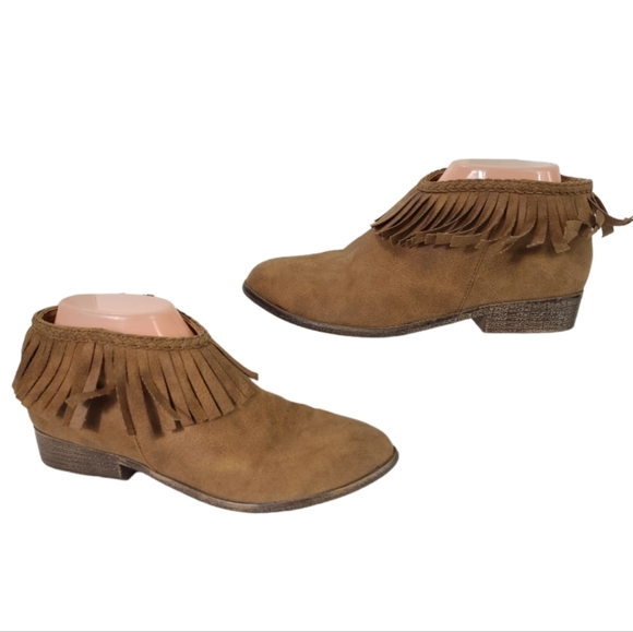 Stevies Other - STEVIES by Steve Madden Brown Big Girls Fringe Ankle Boots - Inside Zip- Western